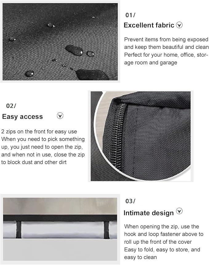 Shelf Cover for Outdoor Wire Shelving Unit Storage Rack Cover with Zip and Hook Loop Fastener 36x18x72 Inch 210D Oxford Fabric