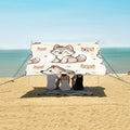 Cute Wolf Camping Sun Shelter Beach Tent Portable Beach Sun Shade Outdoor Canopy for Camping Trips Fishing Picnic