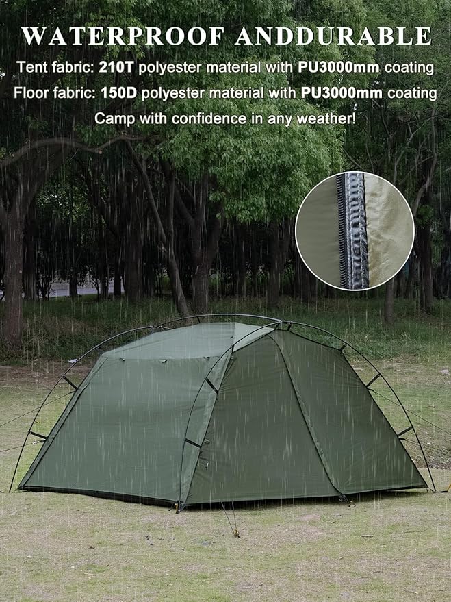3 Person Backpacking Tent Cabin Tent with Vestibule Waterproof Lightweight Easy Set Up Outdoor Tent for Camping Hiking Motorcycle