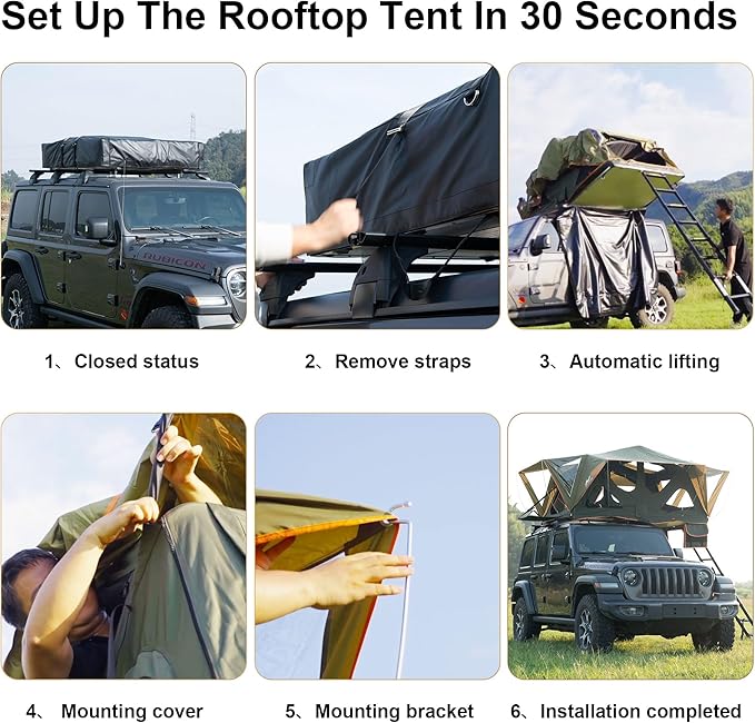 Naturnest Andromeda Rooftop Tent Soft Shell Rooftop Tent Rooftop Tent for Vans Jeeps SUVs Trucks Increased Use Area 2-3 Person Tent