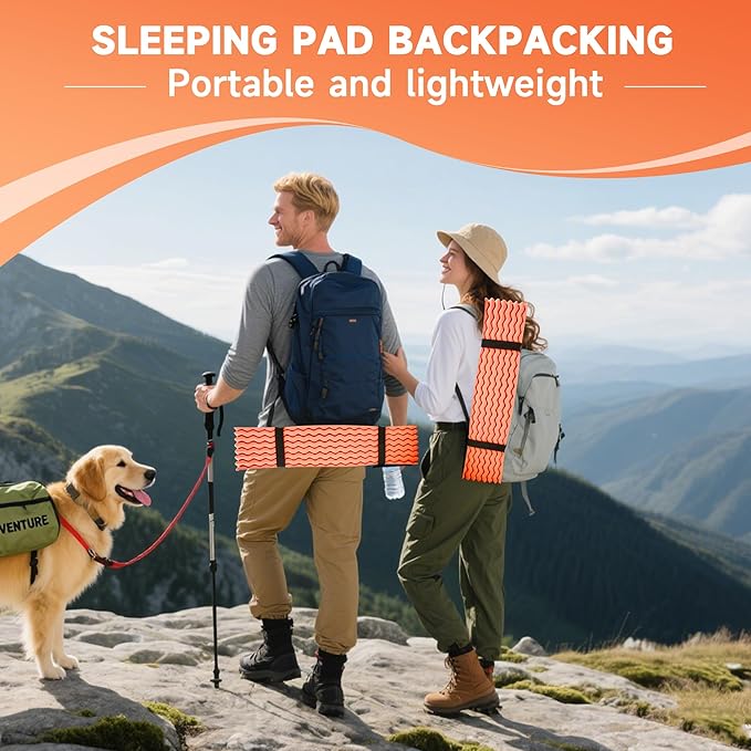 Ultralight Closed Cell Foam Sleeping Pad for HikingMoisture-Proof Folding Sleeping Pad BackpackingSleeping Mat for CampingCar Camping Mats