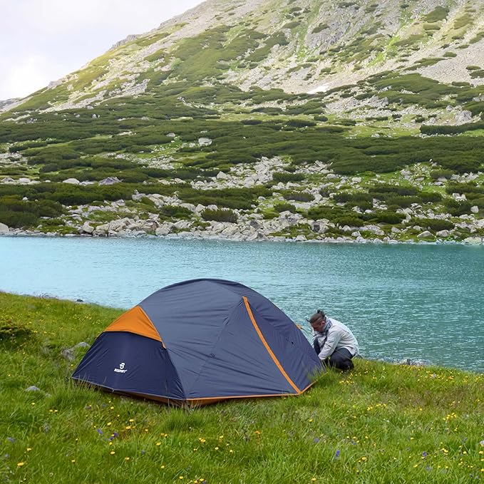 Bessport Camping Tent for 2-3 Person Lightweight Backpacking Tent Waterproof Windproof Two Doors Easy Setup Double Layer Outdoor Tents for 3 to 4 Seasons Suitable for OutdoorHikingCamping