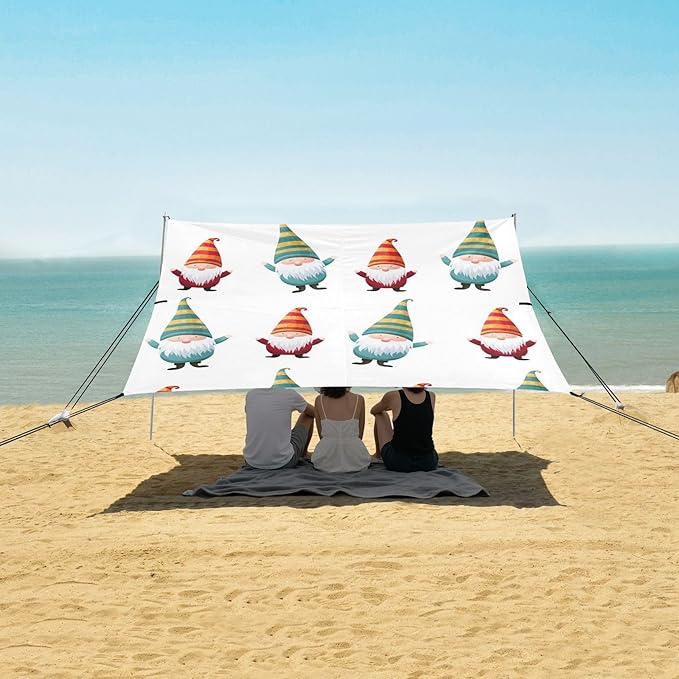 Christmas GnomeCamping Sun Shelters 9.2 x 10.5 FT Beach Canopy Tent Sun Shade with Carrying Bag for Camping Trips Fishing Backyard Fun or Picnics 21341693