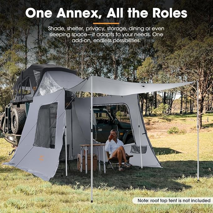 SanHima CapeTop Rooftop Tent Side Annex Room - 82.5 sq ft Spacious Shade Space Weatherproof with Carry Bag