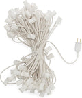 HLO Lighting C7 Light Strings | 50' White Cord with 12 Socket Spacing E12 Light Stringer for C7 Christmas Lights