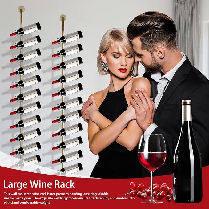 5 Pack 12 Bottle Wall Rack DIY Detachable Bottle Holder for Kitchen Pantry Dining Room Bar Commercial Restaurants