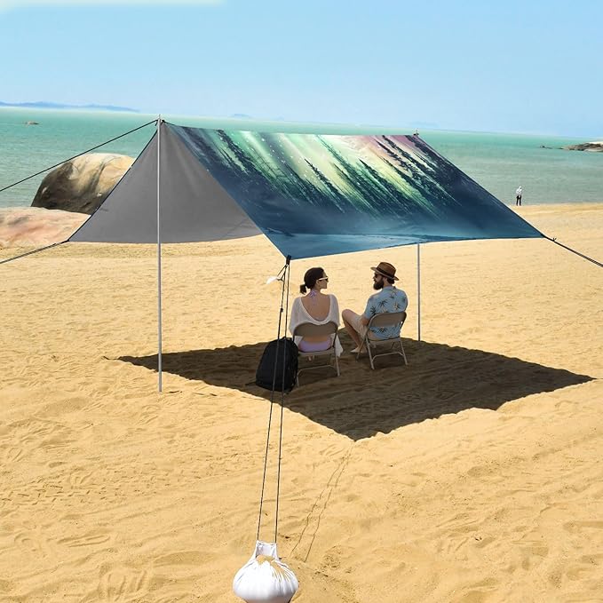 Camping Sun Shelters Aurora Borealis in Woods Beach Canopy 126 * 110.2in