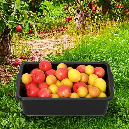 6 Packs 24 L Plastic Commercial Bus Tub Food Service Bus Tub Black