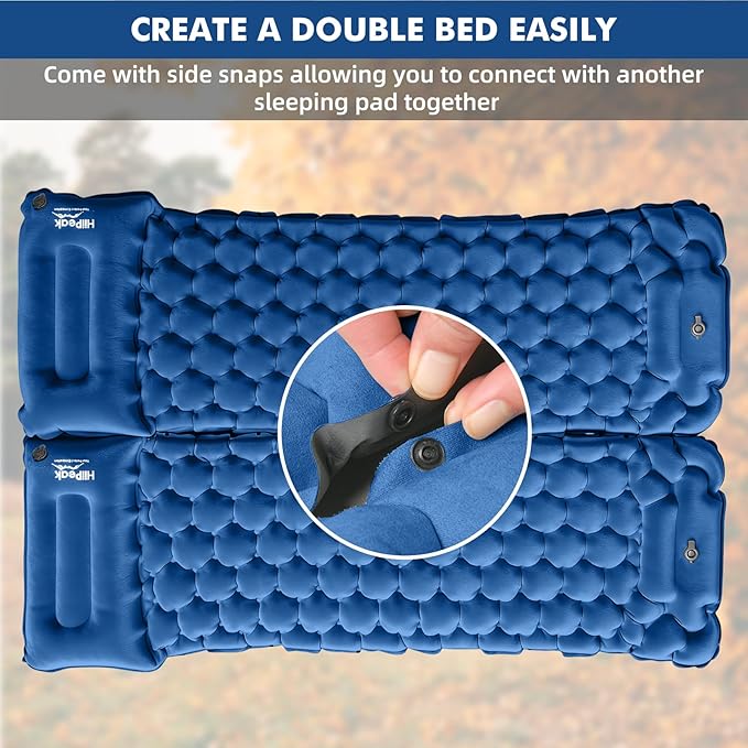 HiiPeak Camping Sleeping Pad Ultralight Camping Mat with Pillow Built-in Foot Pump Inflatable Sleeping Pads Compact for Camping Backpacking Hiking Traveling Tent