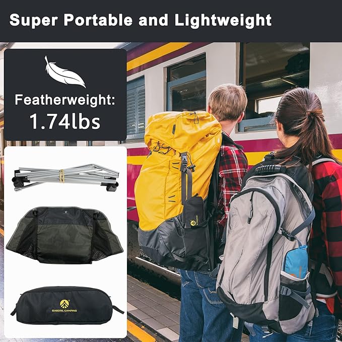Ultralight Folding Camping Chair Low Lightweight Foldable Camp Chairs with Carry Bag for Hiking Backpacking Picnic Outdoor Concert Sports Events Beach