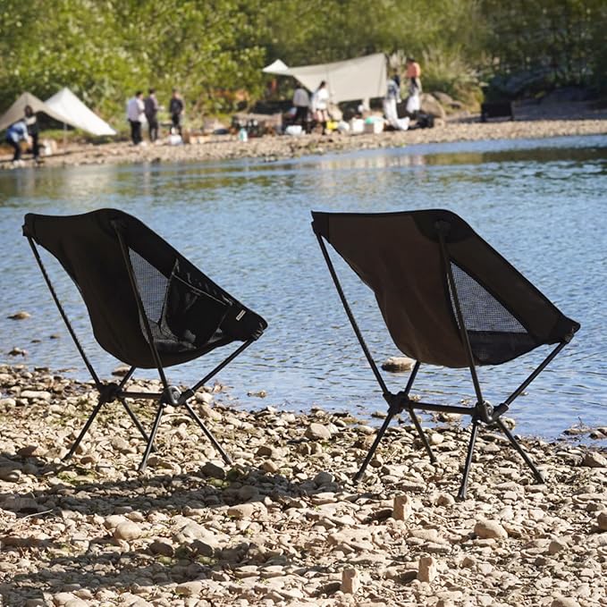 NewDoar 2 Pac Camping Chairs 2 Pack Collapsible Portable Compact Chair with Carrying Bag Lightweight Small Folding Chair for Hiking &amp Beach &amp Fishing Lawn Concert