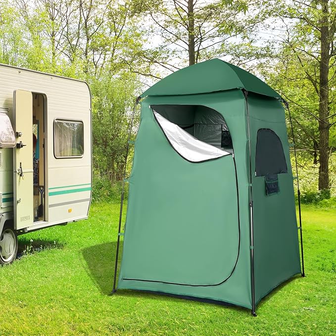 VINGLI 6.8FT Shower Tent Large Instant Pop Up Shelter with Mesh Floor &amp Carrying Bag Privacy Changing Room Tent for Toilet Camping Dressing Lightweight &amp Sturdy Easy Set Up