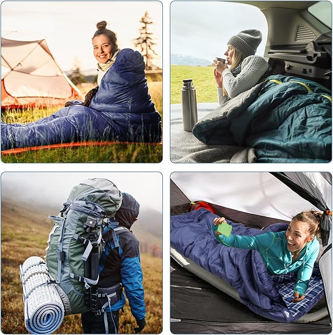 AGEMORE Cotton Flannel Sleeping Bag for Adults Lightweight XXL Cotton Sleeping Bag for Camping Backpacking or Hiking Water Resistant 3-4 Season Sleeping bag for Warm &amp Cool Weather