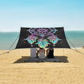 ALAZA Rainbow Dreamcatcher Boho Beach Tent Sun Shelter UPF50+ Protection Beach Shade Canopy w/ 4 Sandbags for Outdoor Camping Fishing Backyard Fun Picnic 10x9 ft
