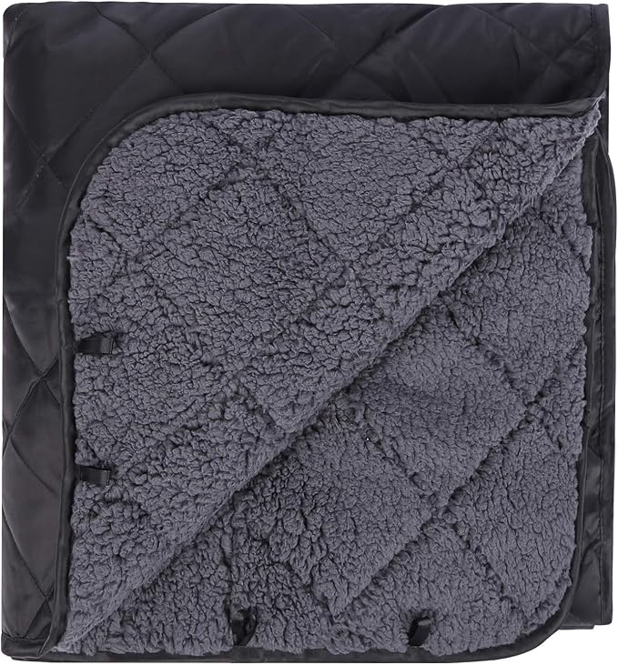 REDCAMP Large Warm Blanket with Sherpa Lining Cold Weather Outdoor Blanket Windproof for Camping Stadium Machine Washable 79x 79