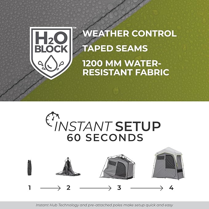 CORE Instant Camping Utility Shower Tent with Changing Privacy Room