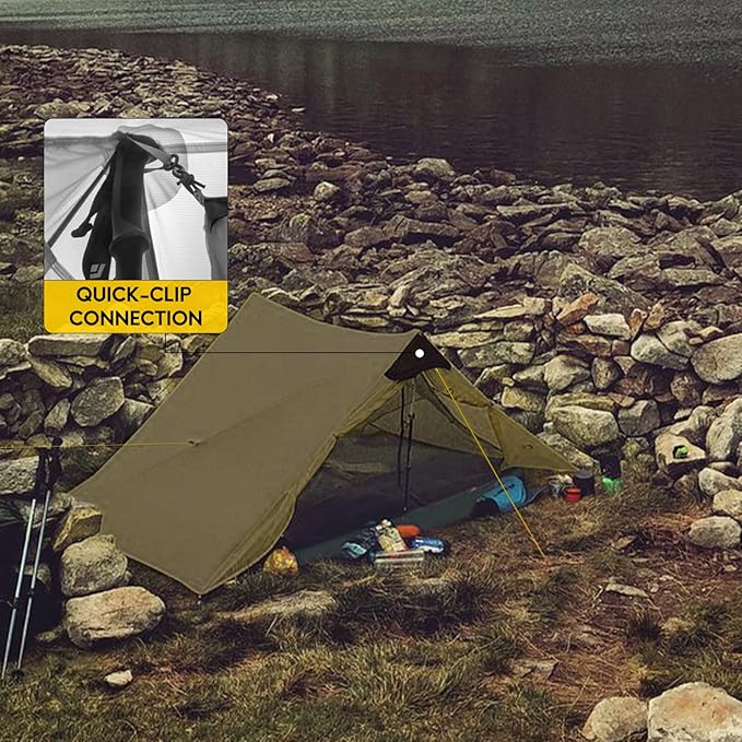 LANSHAN Ultralight Tent 3-Season Backpacking Tent for 1-Person or 2-Person Camping Trekking Kayaking Climbing Hiking