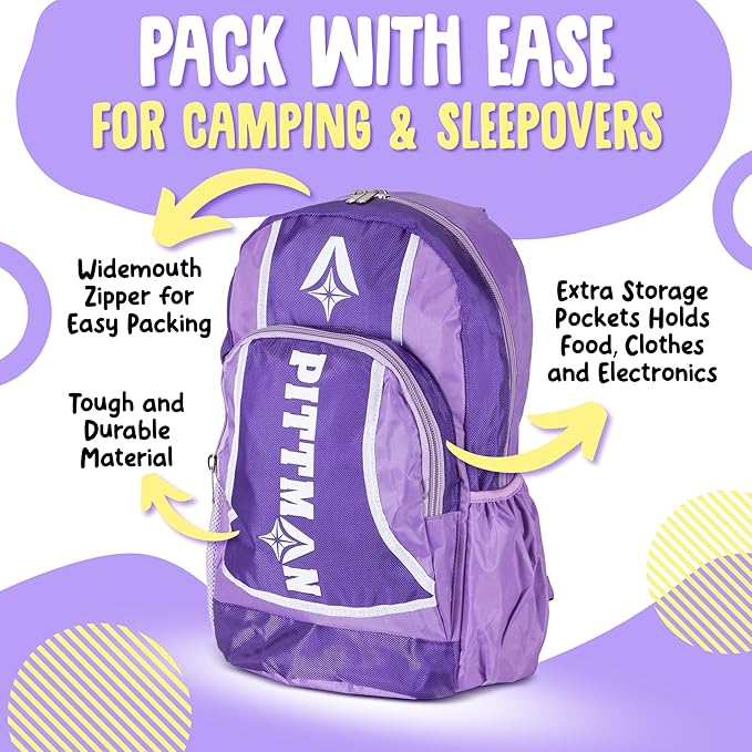 Pittman - Kids Air Mattress - Deluxe Kids Inflatable Bed with Electric Pump &amp Durable Backpack - Perfect Teen to Toddler Blow up Mattress for Sleepovers Camping or Childs Travel Bed