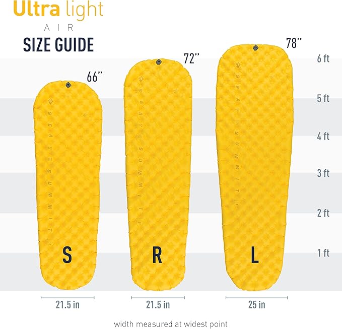 Sea to Summit Ultralight Backpacking Air Mattress Regular (72 x 21.5 x 2 inches)