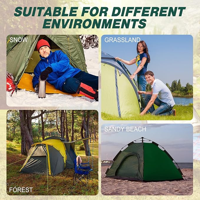 Hicarer 20 Pcs 8'' Screw in Tent Stakes Heavy Duty Ground Metal Stakes for Inflatables with Hex Head Driver for Outdoor Camping Tent Inflatable Garden Decor (Dark Green)