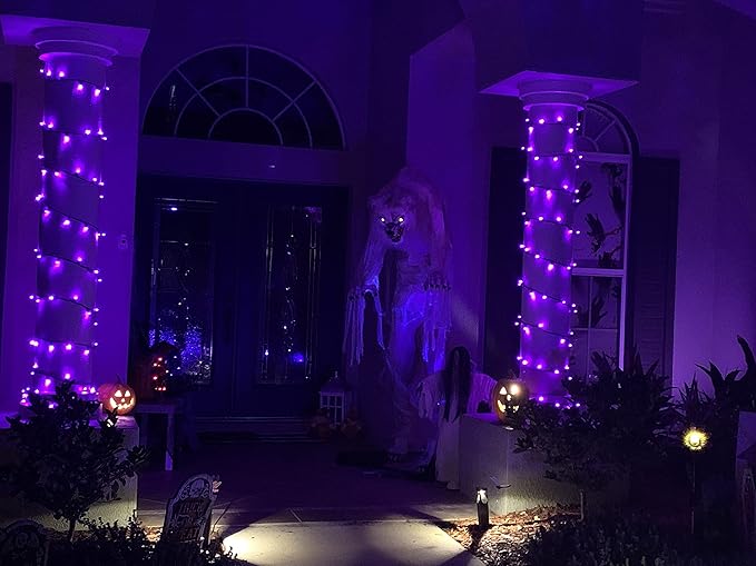 kemooie 500 LED Purple Christmas Lights 164 FT 8 Lighting Mode Plug in Waterproof Christmas Lights Outdoor for Birthday Christmas Wedding Party Garden Balcony Decor (Purple)