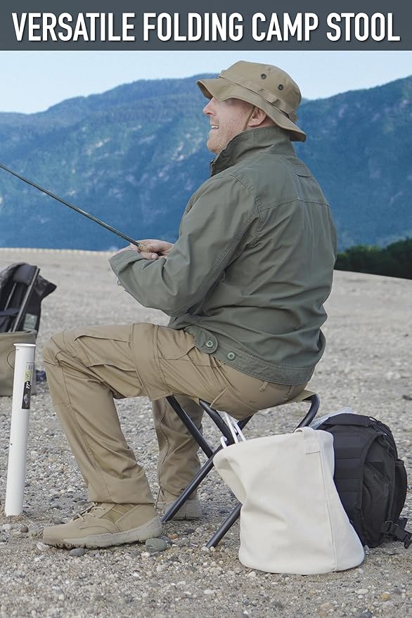 Rothco Lightweight Folding Camp Stool – Portable and Compact Camping Chair – Great for Fishing Hunting Hiking Travel BBQ and Other Outdoor Activities