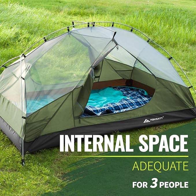 Forceatt Tent for 2 and 3 Person is Waterproof and Windproof Camping Tent for 3 to 4 SeasonsLightweight Aluminum Pole Backpacking Tent Can be Set Up QuicklyGreat for Hiking