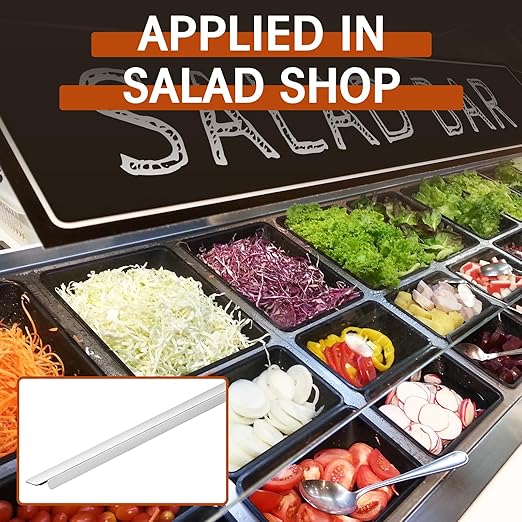 Zonon 12 Pcs Stainless Steel Adaptor Bar Long Food Divider Metal Steam Table Adapter Bar for Hotel Restaurant Catering Home Commercial Food Service Accessories(12.8)