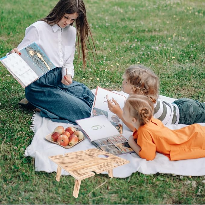 HANABASS Portable Picnic Table Outdoor Folding Table Wooden Construction Folding Dinner for Camping Beach and Picnic