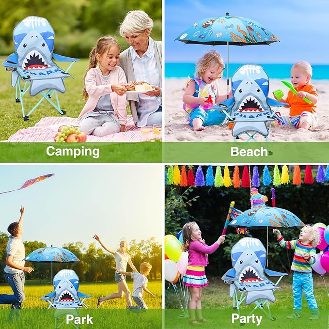 KABOER Kids Outdoor Folding Lawn and Camping Chair with Cup Holder and Carrying Bag Children's Camping Chairs