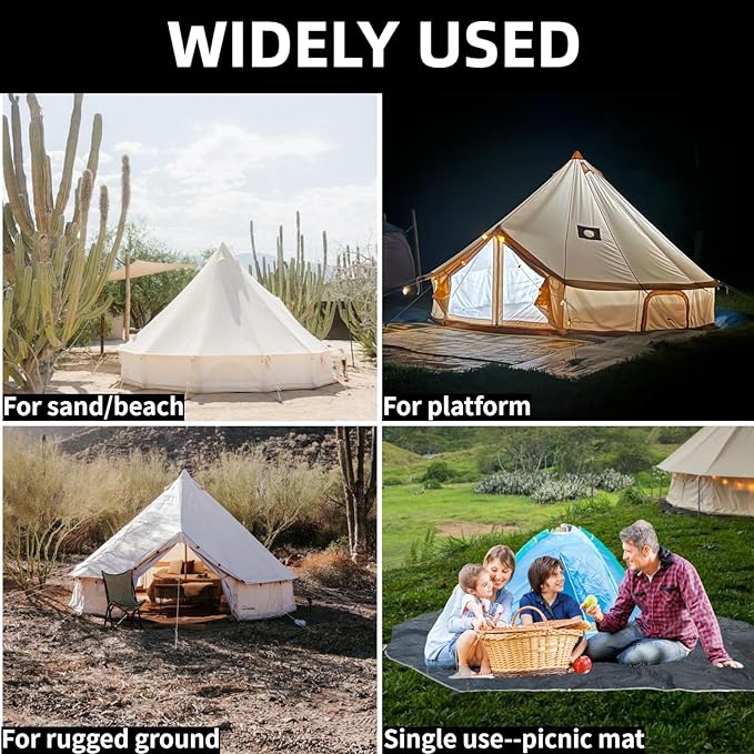 DANCHEL OUTDOOR B5PRO/B2/B2A Bell Tent Footprint 3/4/5/6m Waterproof Round Tarp Ground Sheet for Canvas Yurt Tent Floor Protector Camping Glamping Accessories
