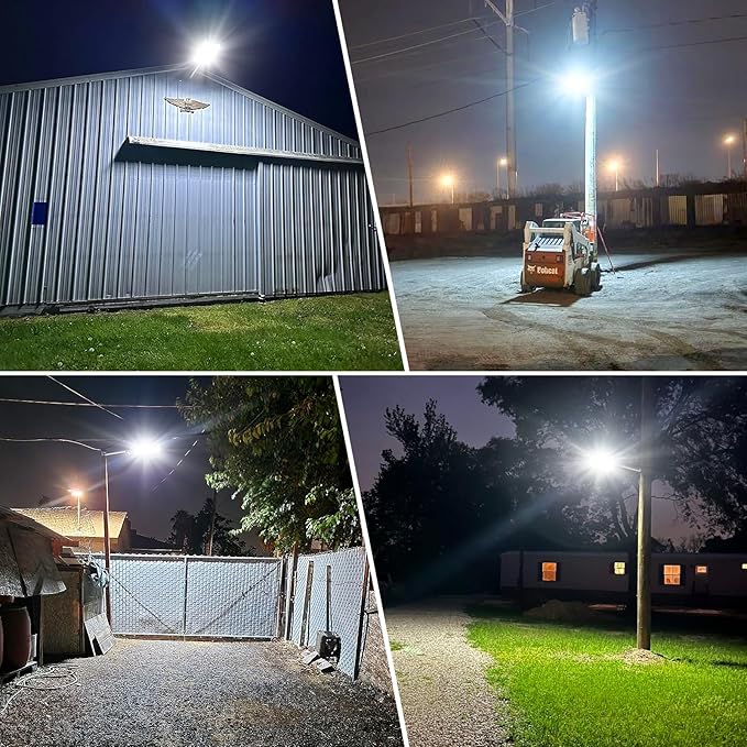 Deepn Solar Street Lights Outdoor 7000W Solar Parking Lot Lights 360000 Lumens Solar Lights Outdoor IP67 Waterproof Dusk to Dawn Motion Sensor Outdoor Lights for Yard with Remote Control
