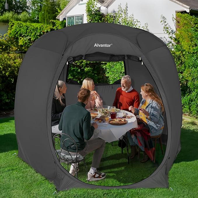 Alvantor Pop Up Screen Tent House Room Instant Outdoor Camping Canopy Sun Shelter Gazebo for Patio Backyard &amp Deck Privacy Tent(2-10 People 8'x8' 10'x10' 12'x12')