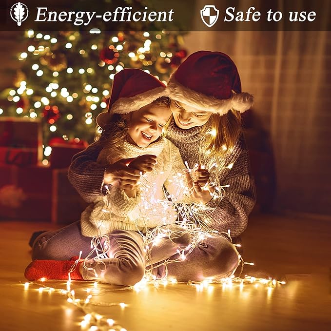 Icicle Christmas Lights Outdoor 132ft 1280 LED Icicle Lights for Outside Plug in Twinkle Lights Indoor with 8 Modes Timer Waterproof for House Holiday Decor Wedding Christmas Decorations Warm White