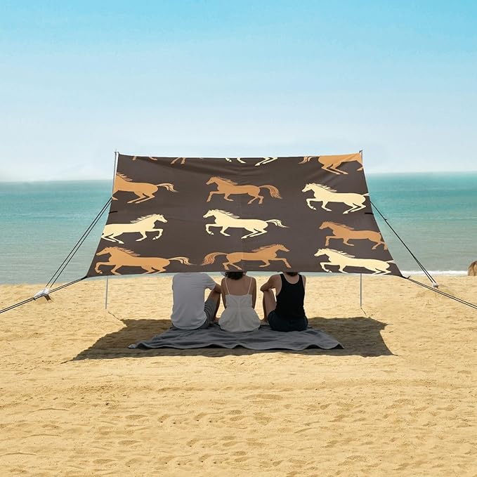 Animal HorseCamping Sun Shelters 9.2 x 10.5 FT Beach Canopy Tent Sun Shade with Carrying Bag for Camping Trips Fishing Backyard Fun or Picnics 21341673
