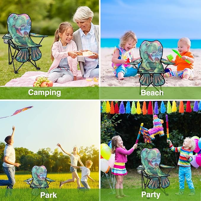 KABOER Kids Outdoor Folding Lawn and Camping Chair with Cup Holder and Carrying Bag Children's Camping Chairs