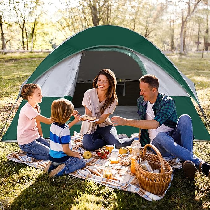Camping Tent 2-4 Person Waterproof Windproof Tent with Rainfly Easy Set up-Portable Dome Tents for Camping…