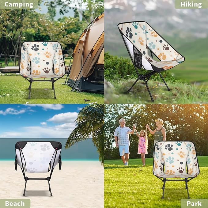 Honeybaby Folding Camping Chair Dog Paw Camping Chairs Lightweight Portable Chair Outdoor Foldable Chairs for Camping Travel Picnic Beach Hiking