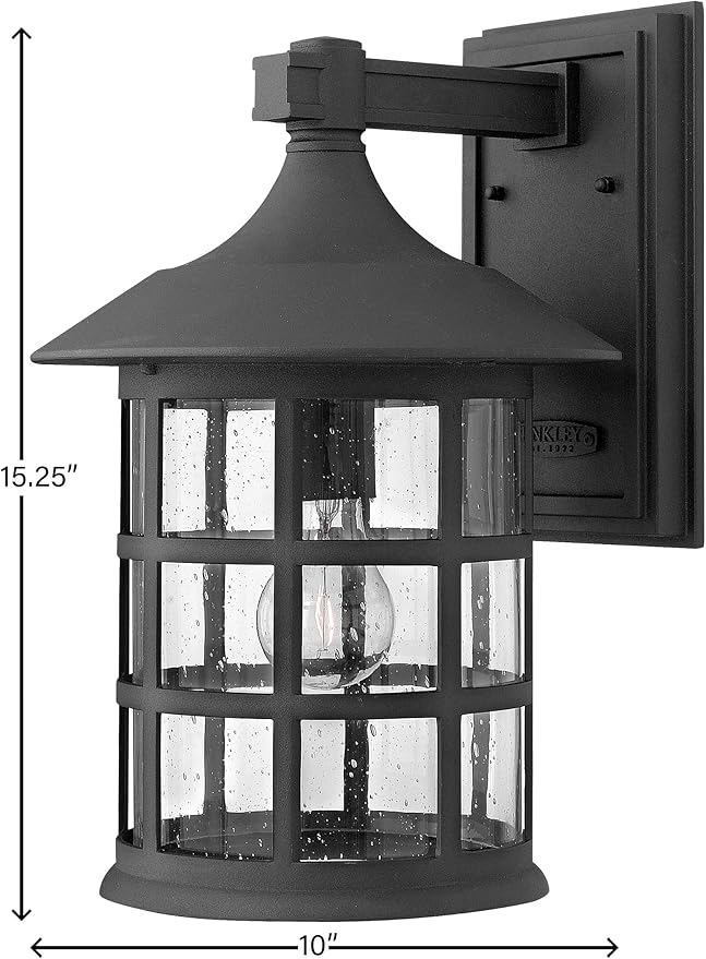 Hinkley Freeport One Light Large Outdoor Wall Mount Lantern Black