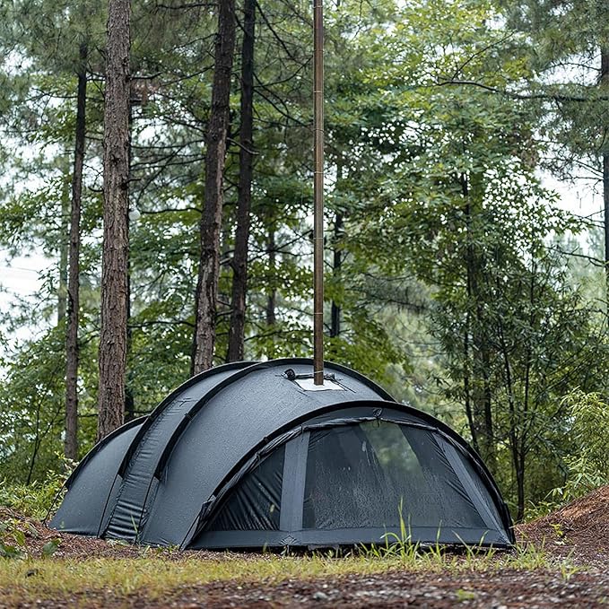 POMOLY Openvista 3 Tunnel Tent 3P Camping Hot Tent Wood Stove Tent