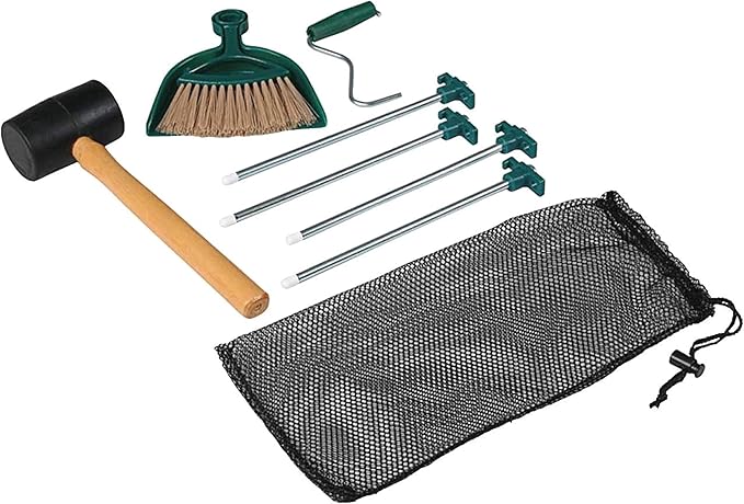 Coleman Premium Camping Tent Kit: Steel Tent Pegs Rubber Mallet Broom and Dustpan Stake Puller Includes Carry Bag