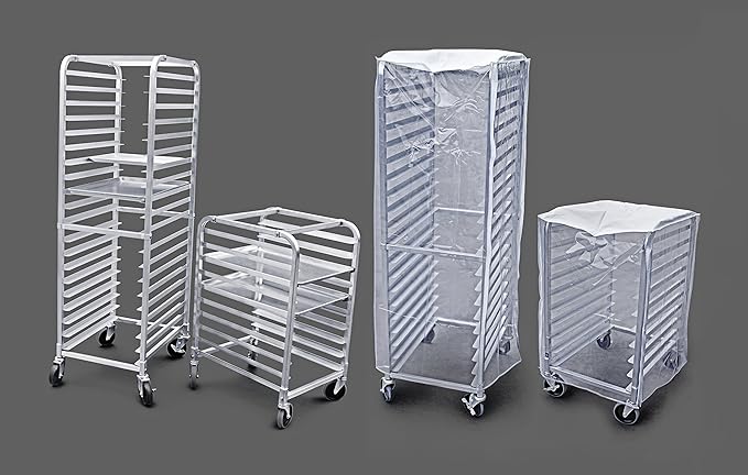 New Star Foodservice 36527 Commercial-Grade Aluminum 20-Tier Sheet Pan/Bun Pan Rack 26 L x 20 W x 69 H with Brake Wheels Silver