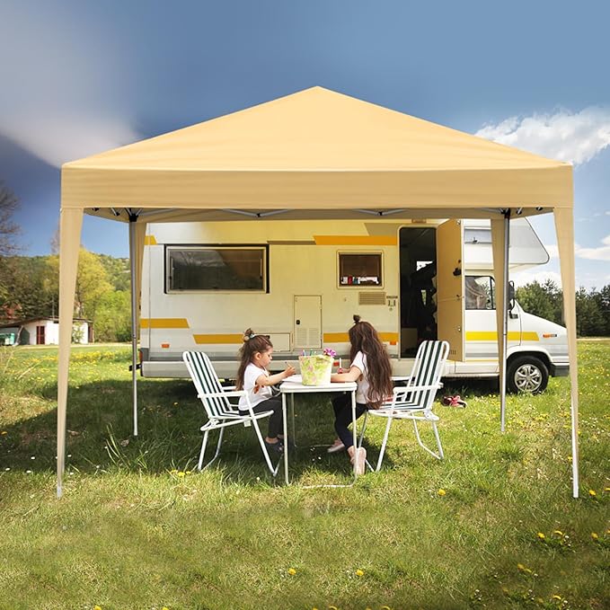 3 x 3m Two Doors &amp Two Windows Practical Waterproof Right-Angle Folding Tent Khaki