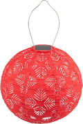 Allsop Soji Stella - Brights Geo Palm - 12 Outdoor Solar Lantern - Chili