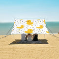 Cute Yellow Duck with Polka Dot Camping Sun Shelter Beach Tent Portable Beach Sun Shade Outdoor Canopy for Camping Trips Fishing Picnic