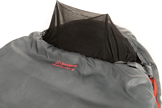 Snugpak Travelpak 4 Sleeping Bag with Mosquito Net 19 Degree Left Hand Zip Pebble Gray