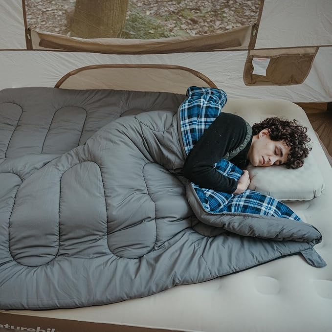Naturehike Lightweight Compact Sleeping Bag 59℉/32℉ Envelope Ultralight Backpacking Sleeping Bag Portable Waterproof with Compression Sack for Cold&ampWarm Camping Traveling Hiking