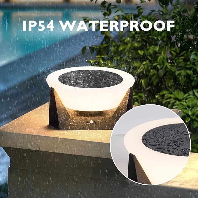 11 Solar Post Lights IP54 Waterproof Solar Pillar Lights Outdoor Dusk to Dawn Outdoor Lamp Post Light Stainless Steel Column Lighting for Posts Outside Deck Patio Garden E26 Bulb