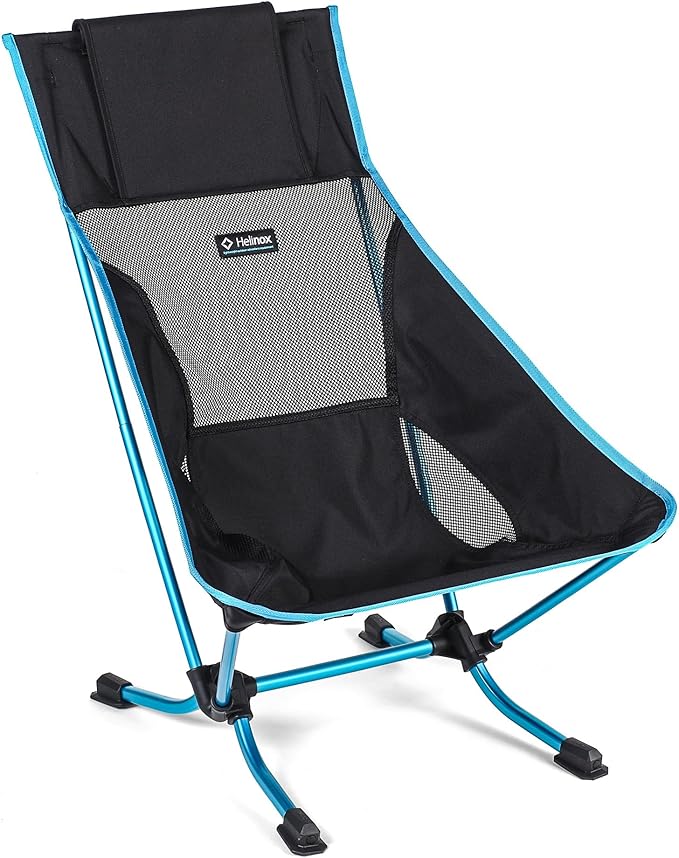 Helinox Beach Chair 3.18lbs Lightweight Lower-Profile Compact Collapsible Camping Chair Black with Pockets