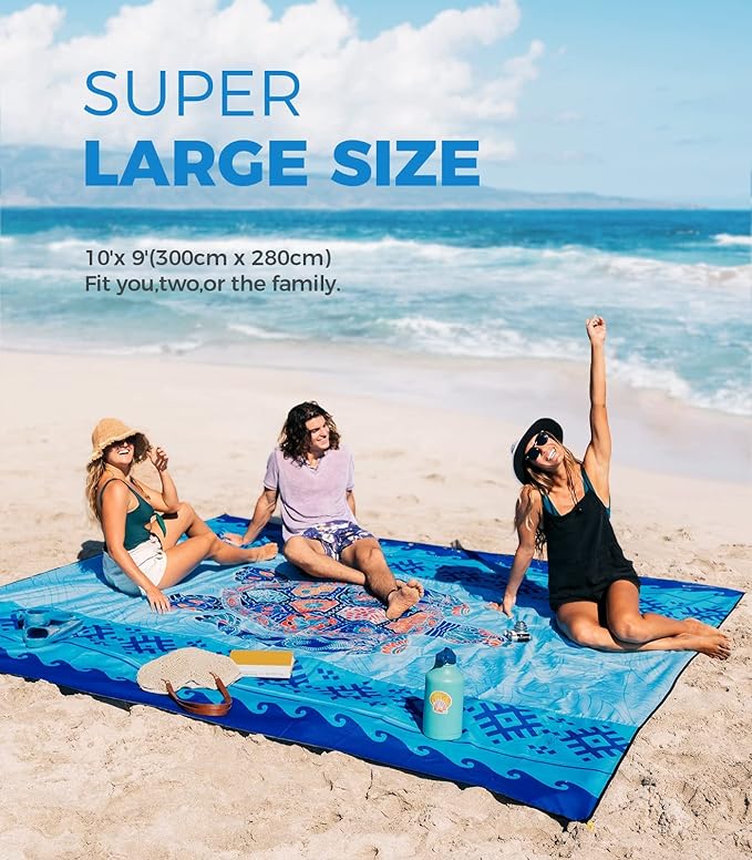 OCOOPA Beach Blanket Sand Free Mat Quick Drying Large and Compact Easy Carring Perfect for Beach Yoga Outdoor Music Festival Travel Camping Gifts Park Picnic